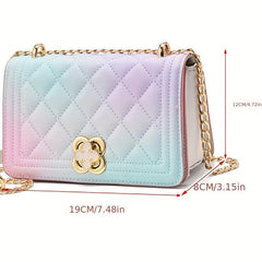 Square Shoulder Bag Chain Flap Bag Purse For Work
