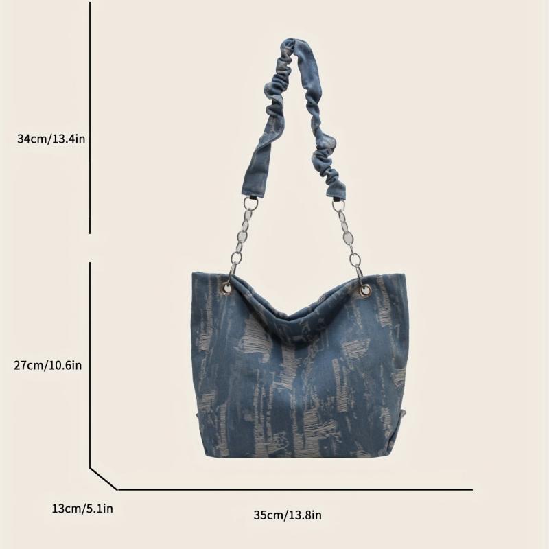 Vintage Chain Tote Bag Large Capacity Handbag