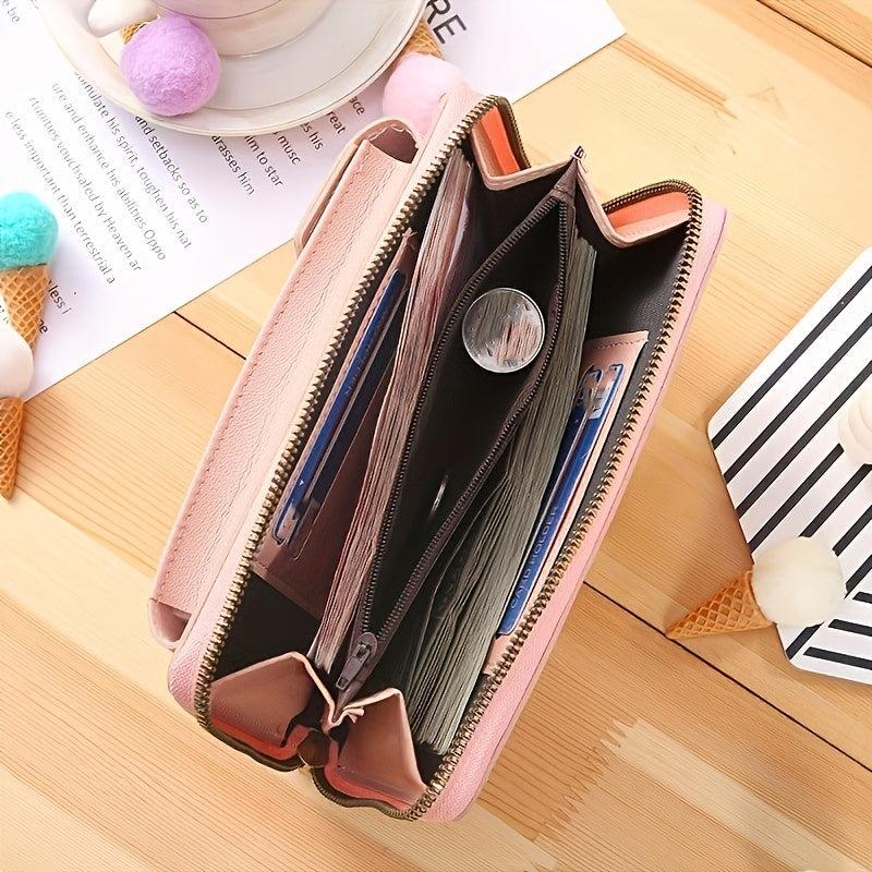 Crossbody Phone Bag PU Leather Clutch Wallet For Women