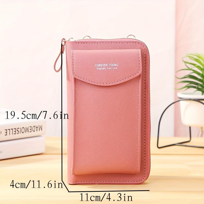 Crossbody Phone Bag PU Leather Clutch Wallet For Women