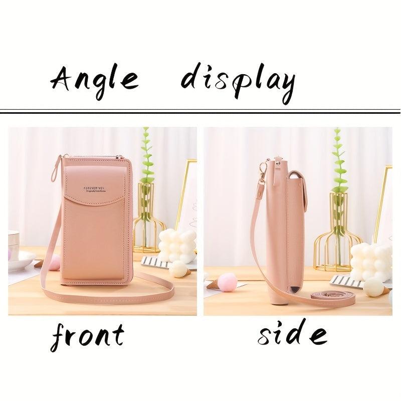 Crossbody Phone Bag PU Leather Clutch Wallet For Women