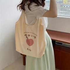 Casual Canvas Shoulder Bag Eco Large Capacity Shopping Bag