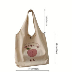 Casual Canvas Shoulder Bag Eco Large Capacity Shopping Bag