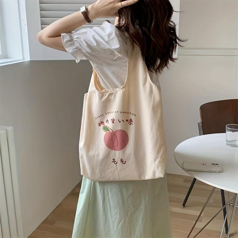 Casual Canvas Shoulder Bag Eco Large Capacity Shopping Bag