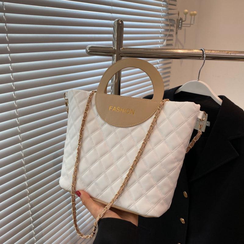 Quilted Crossbody Tote Bag Stylish Shoulder Bag Women's Casual Handbag