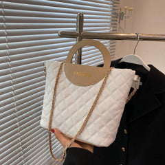 Quilted Crossbody Tote Bag Stylish Shoulder Bag Women's Casual Handbag