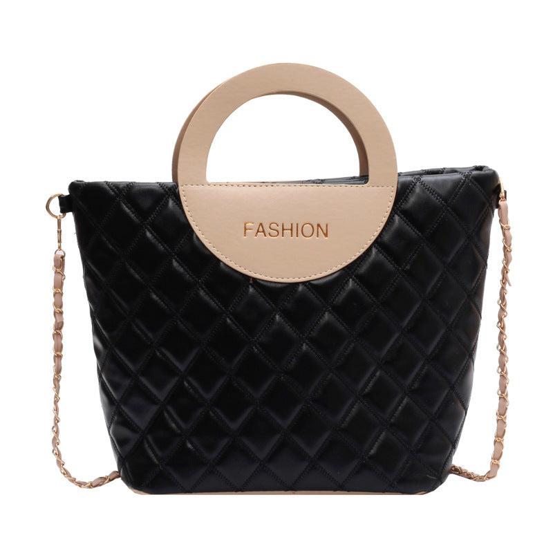 Quilted Crossbody Tote Bag Stylish Shoulder Bag Women's Casual Handbag