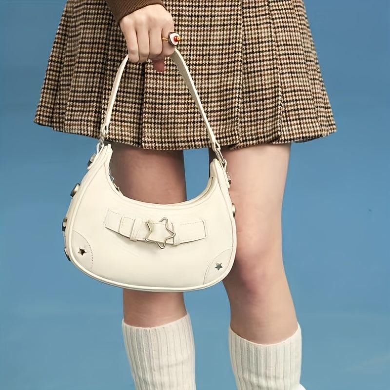 Y2K Baguette Bag Star Buckle Underarm Bag