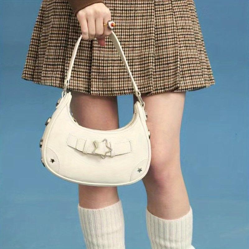 Y2K Baguette Bag Star Buckle Underarm Bag