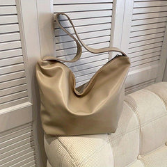 Minimalist Solid Hobo Shoulder Bag Crossbody Bag Women's Large Capacity