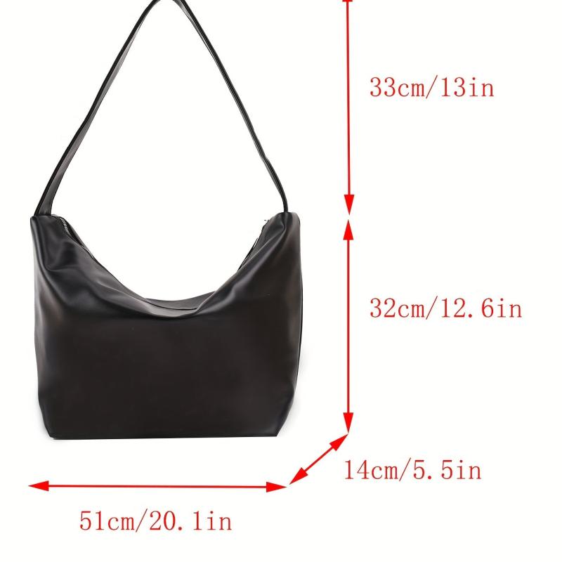 Minimalist Solid Hobo Shoulder Bag Crossbody Bag Women's Large Capacity