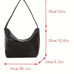 Minimalist Solid Hobo Shoulder Bag Crossbody Bag Women's Large Capacity