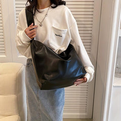Minimalist Solid Hobo Shoulder Bag Crossbody Bag Women's Large Capacity