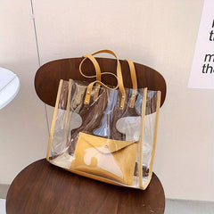 Clear Shoulder Bag Top Handle Tote with Inner Pouch