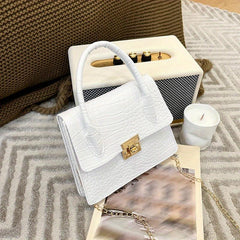 Crocodile Embossed Small Satchel Bag Shoulder Crossbody Women's Bag