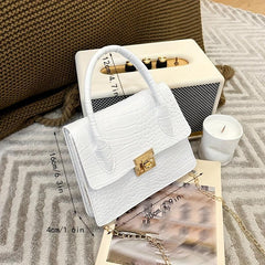 Crocodile Embossed Small Satchel Bag Shoulder Crossbody Women's Bag