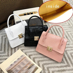Crocodile Embossed Small Satchel Bag Shoulder Crossbody Women's Bag