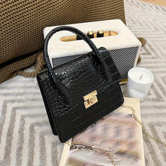 Crocodile Embossed Small Satchel Bag Shoulder Crossbody Women's Bag