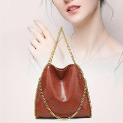 Vintage Chain Shoulder Bag Large Capacity Hobo Bag PU Leather Crossbody Bag