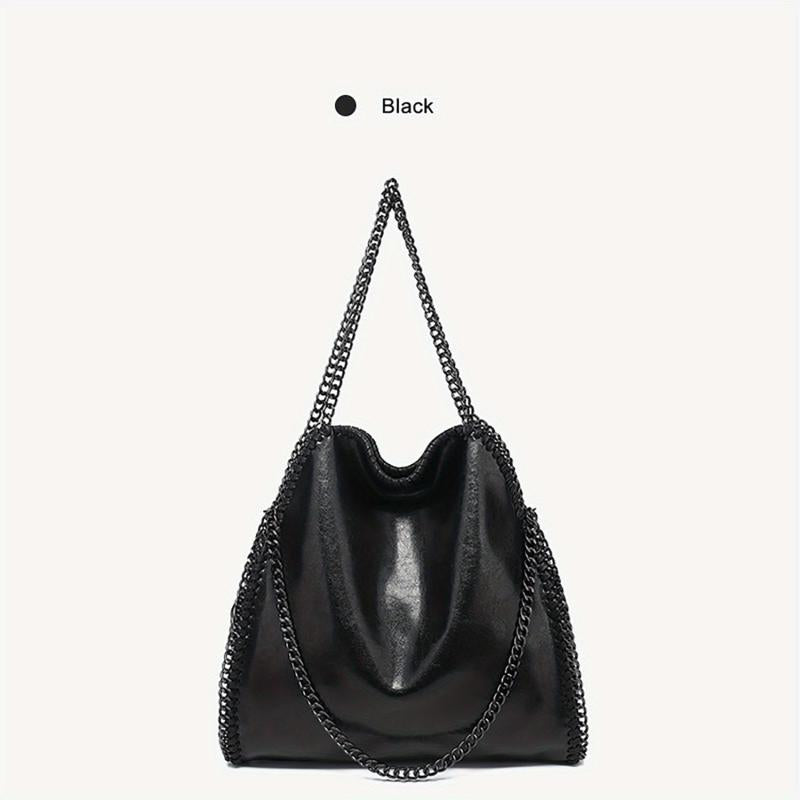 Vintage Chain Shoulder Bag Large Capacity Hobo Bag PU Leather Crossbody Bag