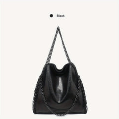 Vintage Chain Shoulder Bag Large Capacity Hobo Bag PU Leather Crossbody Bag