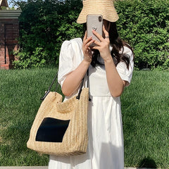 Straw Weaving Handbag Beach Bag Large Capacity Shopping Bag