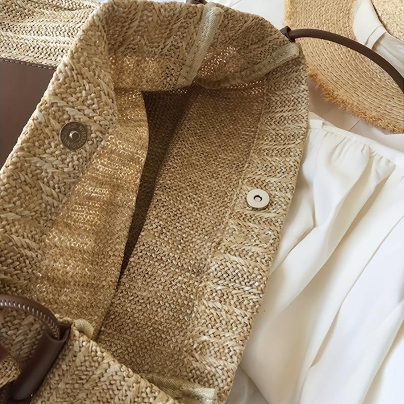 Straw Weaving Handbag Beach Bag Large Capacity Shopping Bag