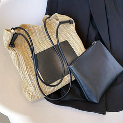 Straw Weaving Handbag Beach Bag Large Capacity Shopping Bag