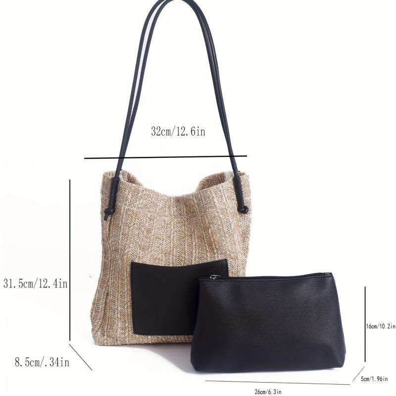 Straw Weaving Handbag Beach Bag Large Capacity Shopping Bag