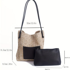 Straw Weaving Handbag Beach Bag Large Capacity Shopping Bag