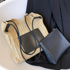 Straw Weaving Handbag Beach Bag Large Capacity Shopping Bag