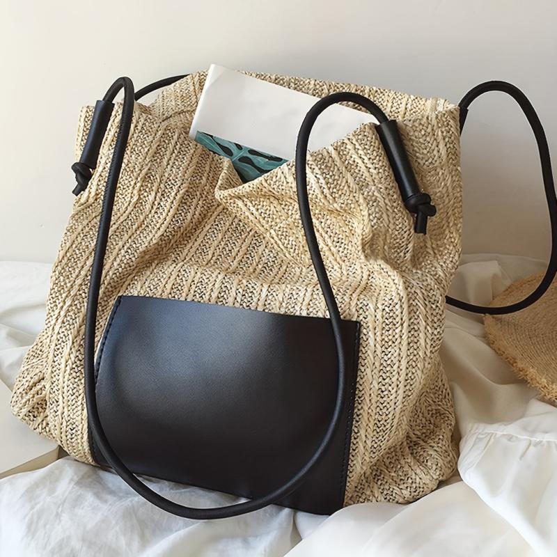 Straw Weaving Handbag Beach Bag Large Capacity Shopping Bag