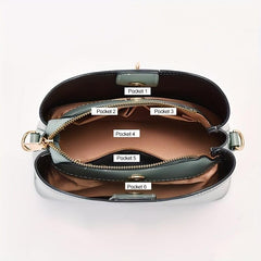 Butterfly Ornament Bucket Bag PU Leather Crossbody Bag