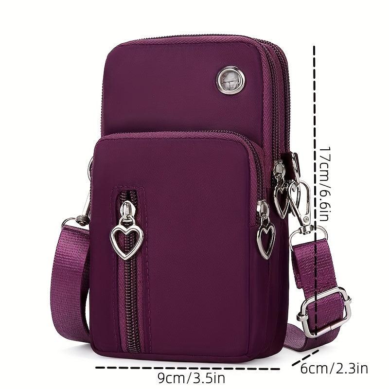 Nylon Phone Bag Sports Running Armband Mini Crossbody Purse Wallet