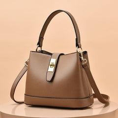 Stylish Large Capacity Bucket Bag Faux Leather Shoulder Bag