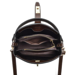 Stylish Large Capacity Bucket Bag Faux Leather Shoulder Bag