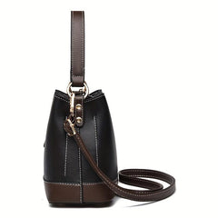 Stylish Large Capacity Bucket Bag Faux Leather Shoulder Bag