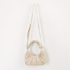 Minimalist Ruched Leather Shoulder Bag