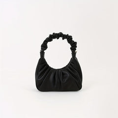 Minimalist Ruched Leather Shoulder Bag