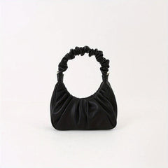 Minimalist Ruched Leather Shoulder Bag