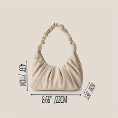 Minimalist Ruched Leather Shoulder Bag