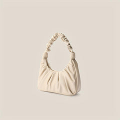 Minimalist Ruched Leather Shoulder Bag