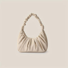 Minimalist Ruched Leather Shoulder Bag