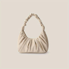 Minimalist Ruched Leather Shoulder Bag