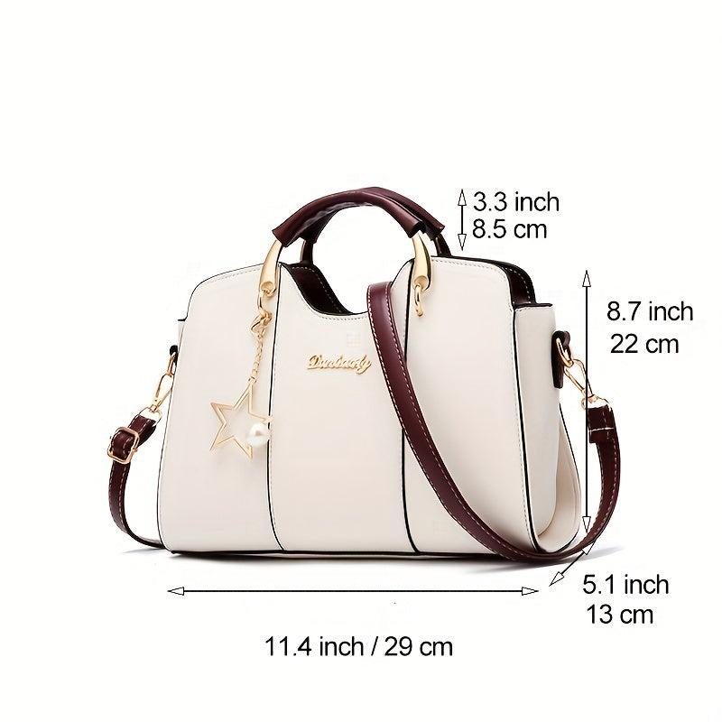 Women's Crossbody Bag PU Leather Top Handle Satchel Purse