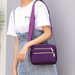 Nylon Crossbody Bag for Women Zipper Small Daily Purse