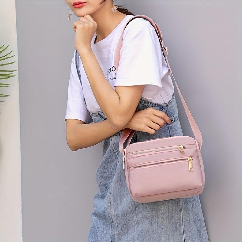 Nylon Crossbody Bag for Women Zipper Small Daily Purse
