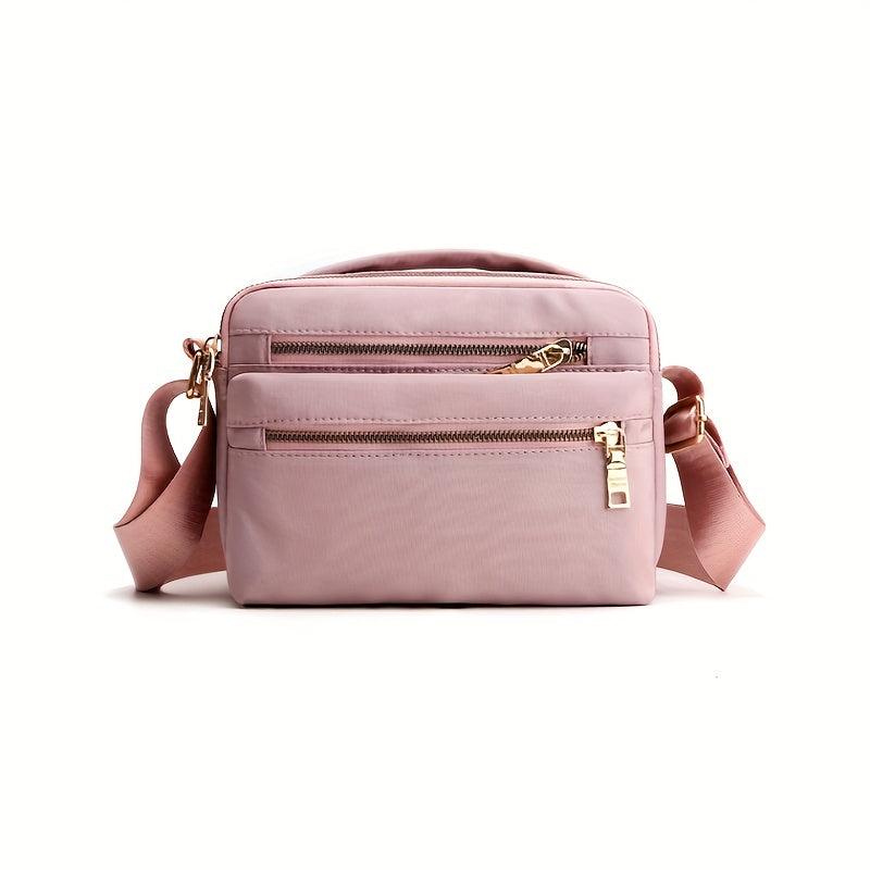 Nylon Crossbody Bag for Women Zipper Small Daily Purse