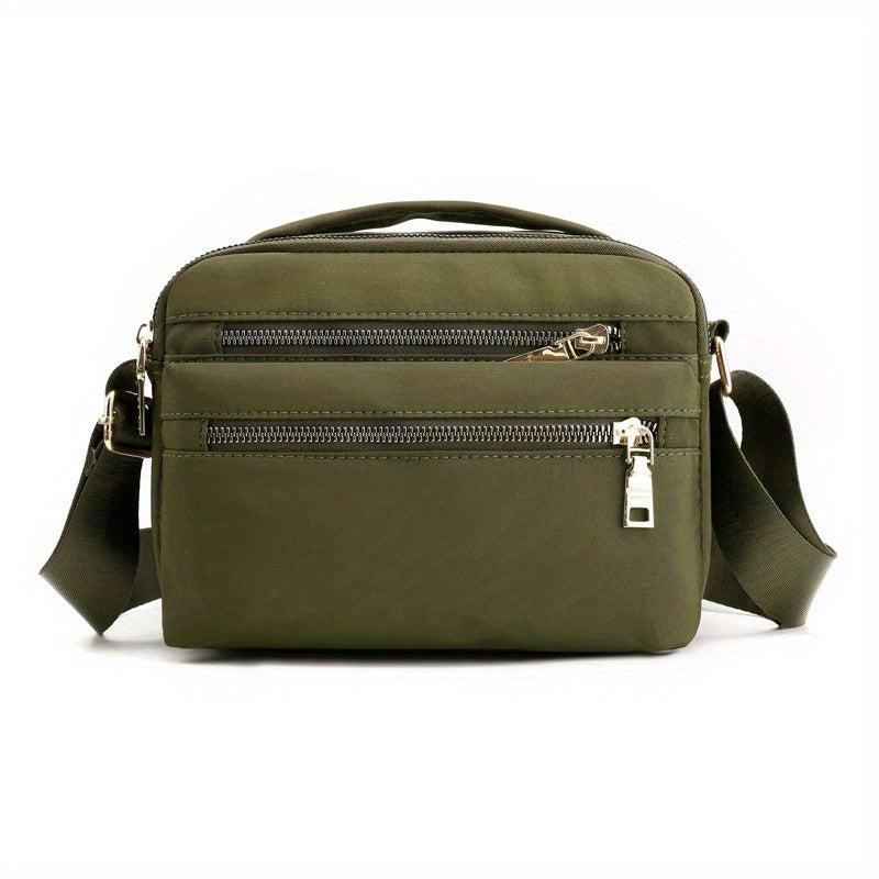 Nylon Crossbody Bag for Women Zipper Small Daily Purse