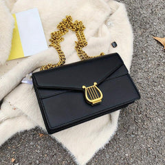 Vintage Chain Crossbody Bag Flap Square Purse Women's PU Leather Shoulder Bag